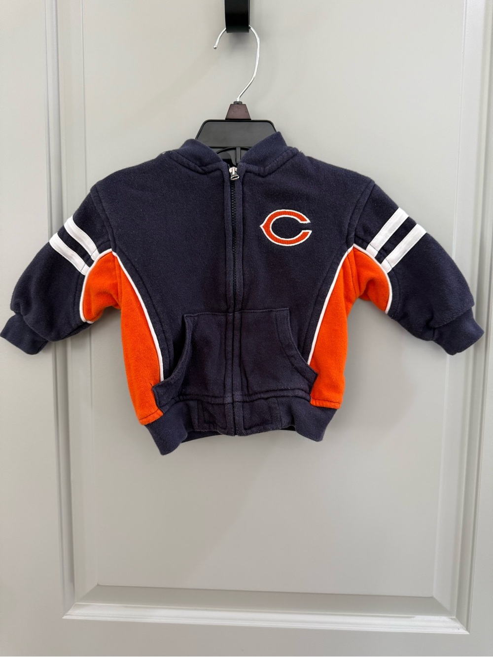 Vintage Chicago Bears Toddler Navy & Orange Hooded Zip Sweatshirt